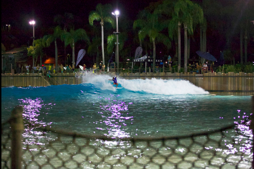 Trever Challenor surfing Typhoon Lagoon during Oakley Surf Shop Challenge
