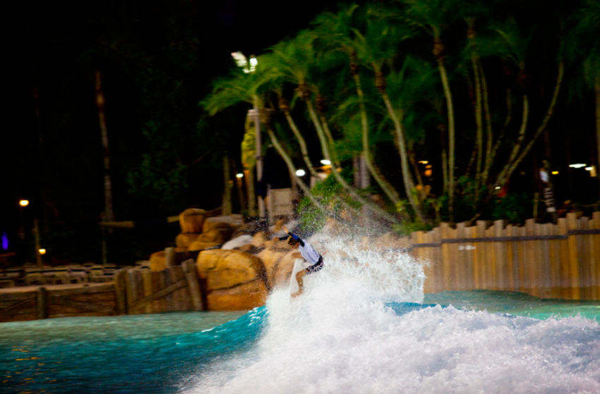 Daniel Glenn boosting during the Oakley Surf Shop Challenge at Typhoon Lagoon Wave Pool | Surf Park Central