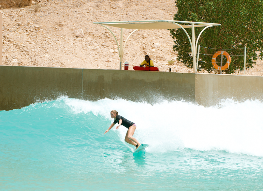 Donna Masing Surfing Wadi Adventure Wave Pool