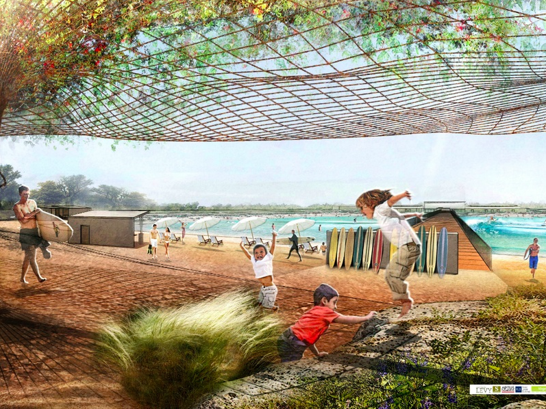 A rendering of what the NLand Surf Park will look like once construction is completed in 2016. Courtesy of NLand Surf Park