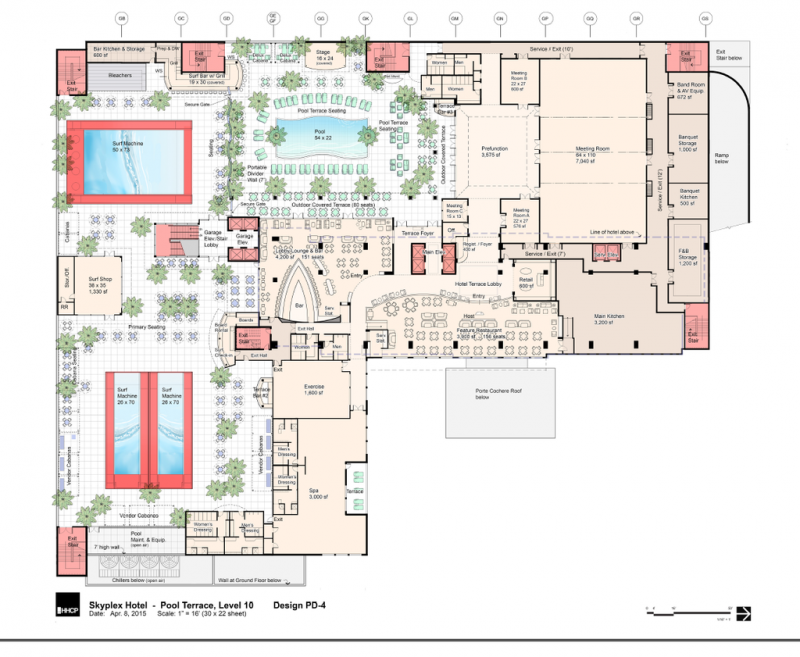 Skyplex Sky Surf Park Pool Deck Site Plan