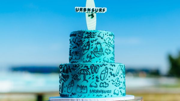 URBNSURF birthday cake for their fifth anniversary.