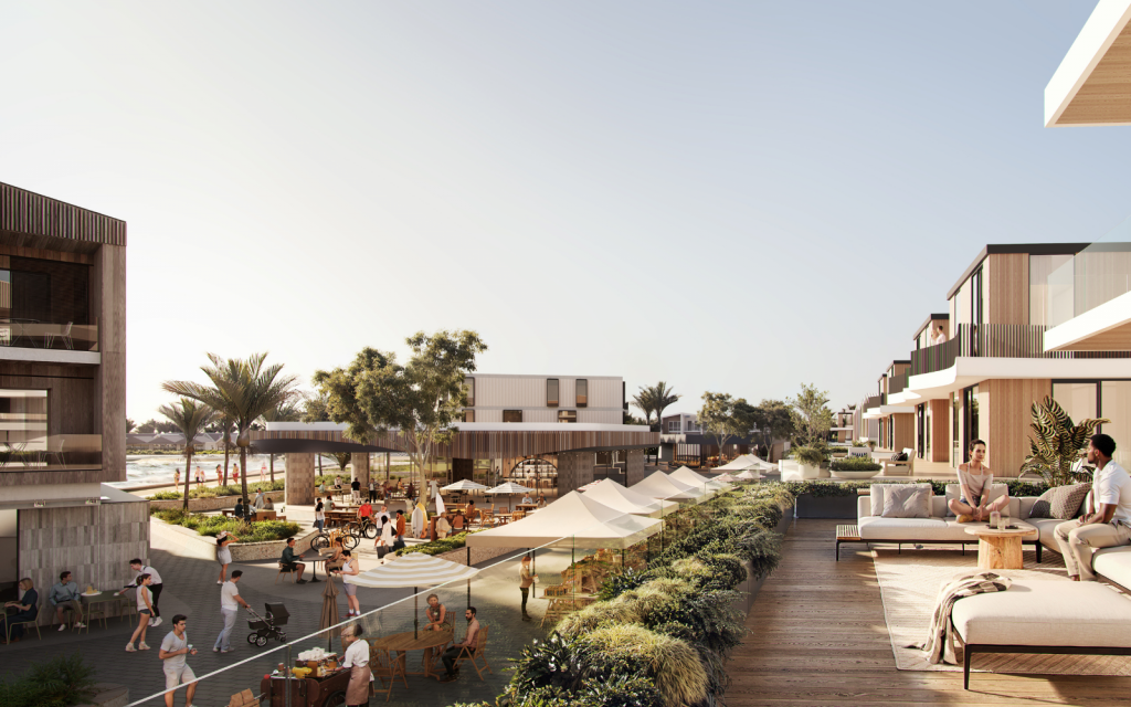 A rendering of surf anchored real estate