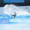 A surfer in a wave pool