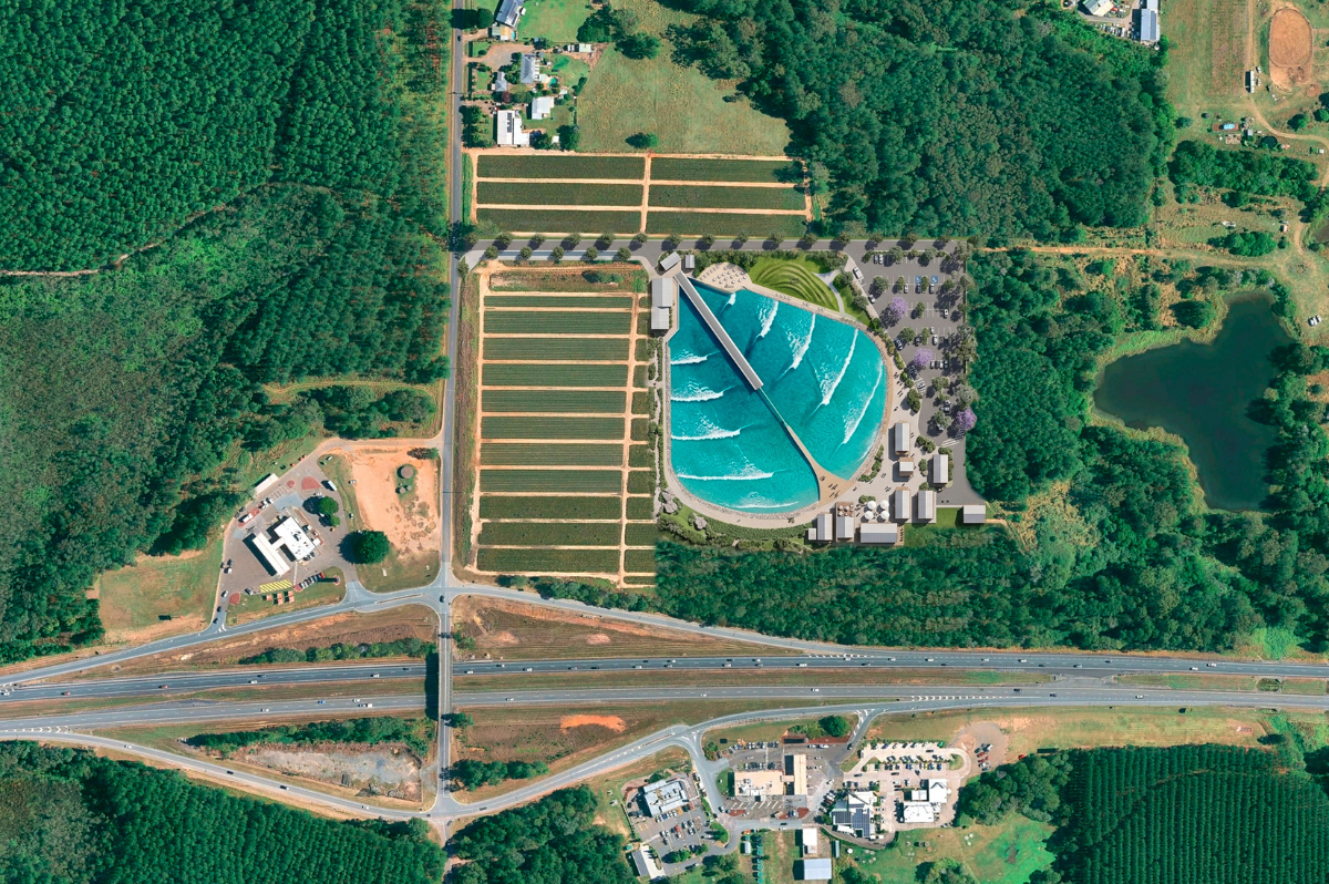 a rendering of a wave park